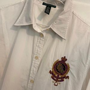 Vintage Ralph Lauren White Button Down Equestrian
